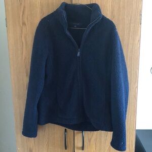 Tommy Hilfiger Navy Textured Fleece Jacket Vintage  L